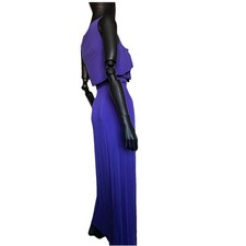 calvin klein dress Maxi Sleeveless Long Dress Purple Size 4 Ruffle Pullon String