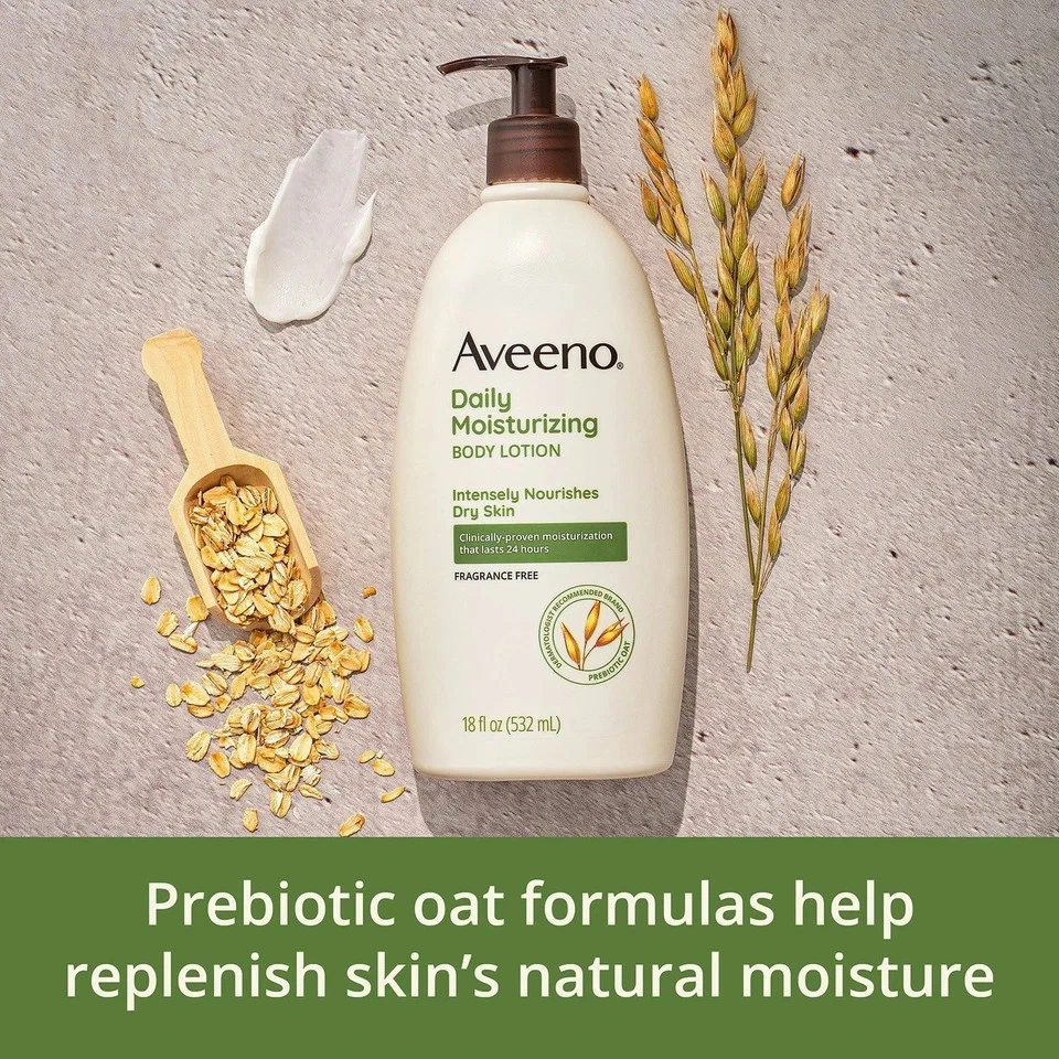 Aveeno Daily Moisturizing Body Lotion 2 x 24 Fl Oz (709g) Fragrance Free - Image 3 of 4