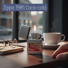 Coca Cola Zippo Feuerzeug Vintage 1981 Classic Logo Gebraucht