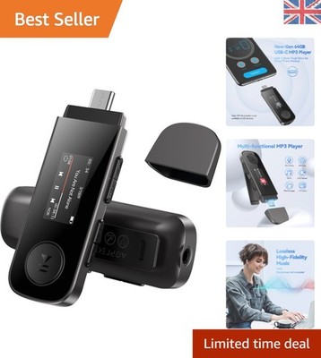 64GB Bluetooth MP3 Player mit UKW Radio & Clip-On Design für aktiven Lebensstil