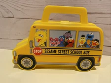 6.25" L Sesame Street School Bus Carrying Case Storage For PVCs Small Toys