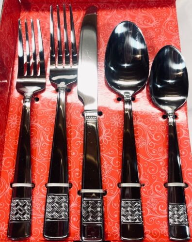 Neu International Carlisle 20-teiliges Set Gewebt Edelstahl Besteck Besteck 3Ava - Bild 3 von 8