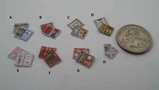 1:48th scale 2 Miniature RESTAURANT  MENUS - Dollhouse 1:48 quarter inch  scale