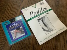 pantyhose sheer profiles vintage Hanes Lycra hosiery lot size CD Italy NOS
