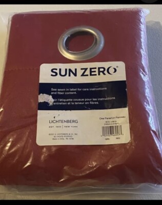 Sun Zero Easton Blackout Energy Efficient Grommet Curtain Panel 40x84 Red
