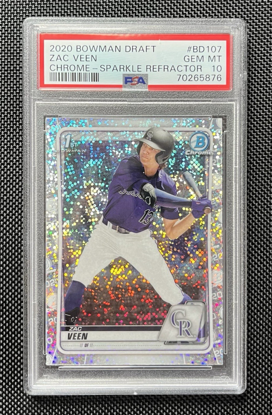2020 Bowman Chrome Zac Veen Sparkle Refractor PSA 10 RC #BD107 Bowman Draft