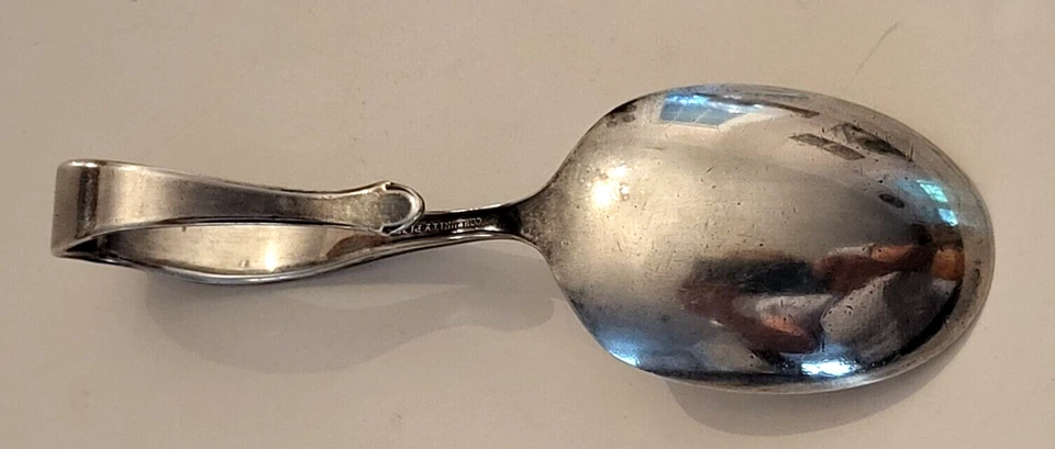1918 ONEIDA Community Silverplate ADAM Baby Feeding Spoon Curved Handle YK - Image 4 of 4