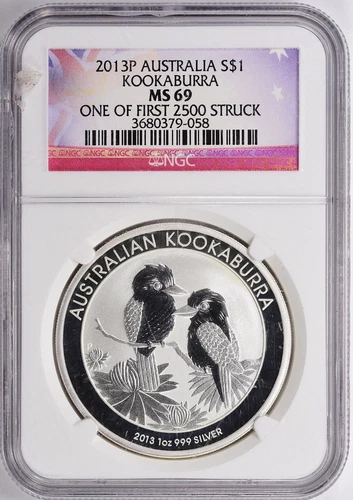 2013P AUSTRALIA KOOKABURRA S$1 NGC MS 69 - ONE OF FIRST 2500 STRUCK - Super PQ!