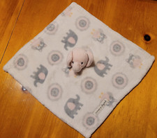Blankets and Beyond Lovey Elephant Pink Gray Soft Baby Security Blanket 13"x13"