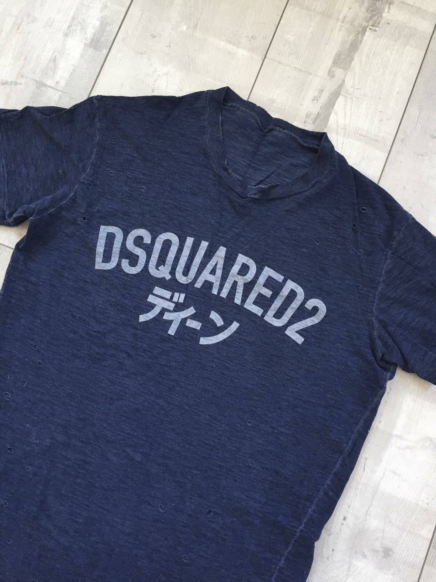 Tシャツ・カットソー Dsquared Dark Blue Cotton T-Shirt DSQUARED2 - Dsquared T-shirt Dark Blue S71GD0416 Size S | eBay