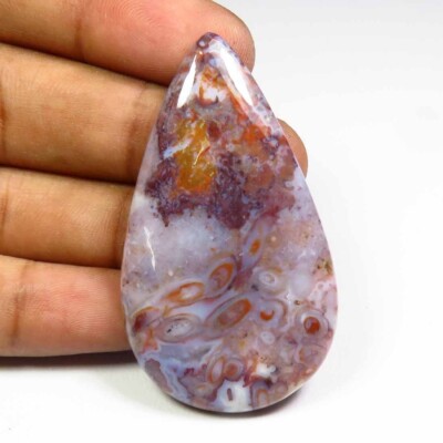 Palm Root Achat Perlen Cabochon 51x29 mm Naturrot 65 Cts PG-119