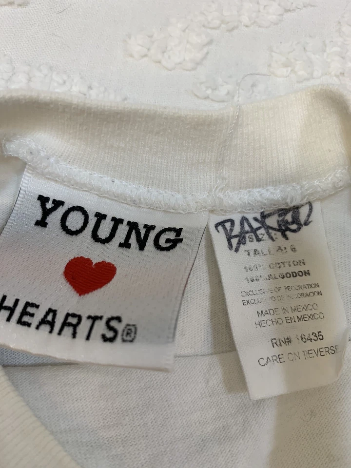 Vtg Young Hearts Girl Sz 6 Shorts Shirt Denim Overalls Outfit Floral Embroidery - Image 3 of 4