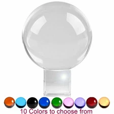 3.1 in (80mm) Crystal Ball Meditation Lensball Sphere with Free Crystal Stand
