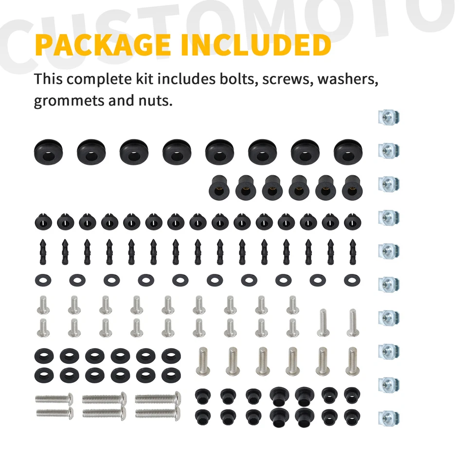 Kit completo de tornillos de carenado para Suzuki GSXR1000 arandelas ojal para 2003-2004 Foto 3 de 4