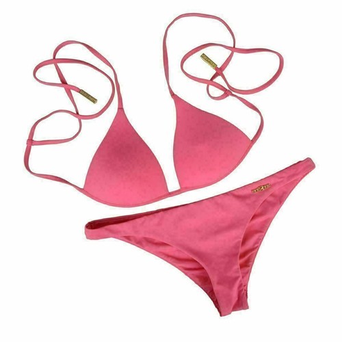 Costume da bagno bikini due pezzi decorato con dettagli in metallo rosa Dsquared US S EU 40 - Foto 4 di 5