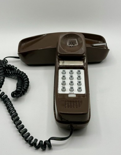 Vintage Western Electric ATT Trimline Chocolate Brown Corded TouchTone Phone - Picture 2 of 4