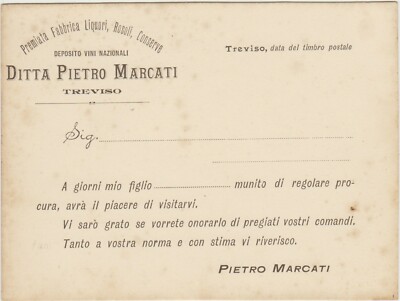 TREVISO - AWARD-WINNING FACTORY PRESERVED ROSOLI LIQUEURS ETC.. PIETRO MARKEDI