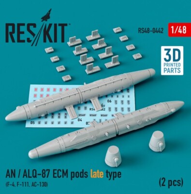 Reskit RS48-0442 AN / ALQ-87 ECM pods late type (2 pcs) F-4, F-111, AC-130 1/48