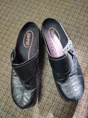 klows-8 Klogs Womens Austin Black Flower Tool Occupational Shoes Size 11