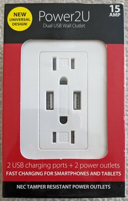 NewerTech Power2U 14 Cubic Inch Electrical Outlet with 2x USB ports