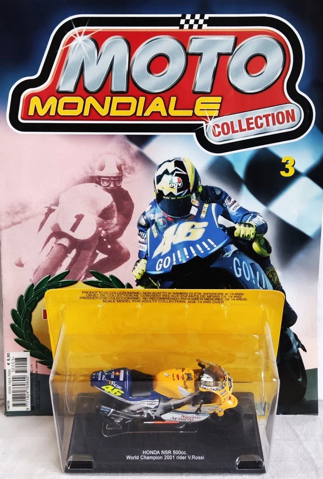 VALENTINO ROSSI HONDA NSR 500 2001 1:22 + Fascicolo n 3 Protar Italeri Nuova - Immagine 2 di 4