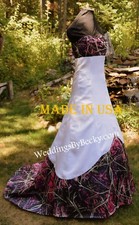 NEW Camo Muddy Girl Wedding Gown, SATIN- MADE ONLY IN USA 