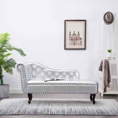 vidaXL Canapé méridienne Chesterfield argent similicuir capitonné NEUF | eBay vidaXL Canapé méridienne Chesterfield argent similicuir capitonné NEUF | eBay