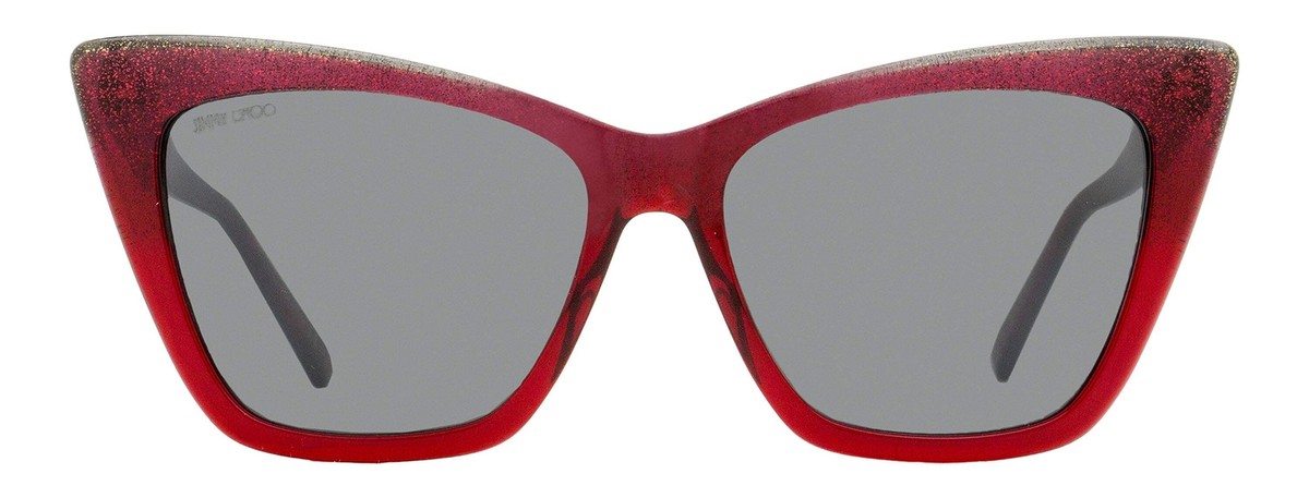 JIMMY CHOO ルシヌキャットアイフレムサンクラス LUCINES MW2 Jimmy Choo Cat Eye Sunglasses Lucine DXLT4 Red Glitter 55mm