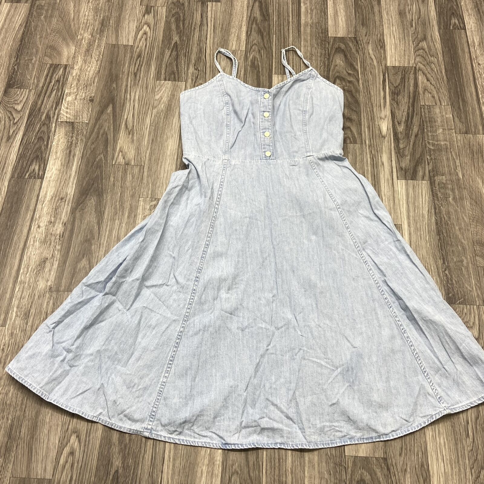 GAP Button Front Adjustable Strap Blue Denim Casu… - image 6