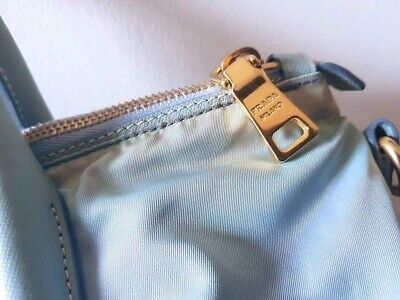 Prada Tessuto+Saffiano 2-Way bag Pervinca (light blue)