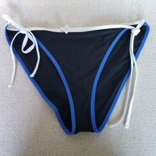  NWOT Aerie Women's Cheeky Black Blue White String Bikini Bottom Sz XXL