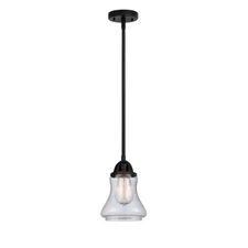 Innovations Bellmont 1 Light 6" Mini Pendant, LED, BK/Seed - 288-1S-BK-G194-LED