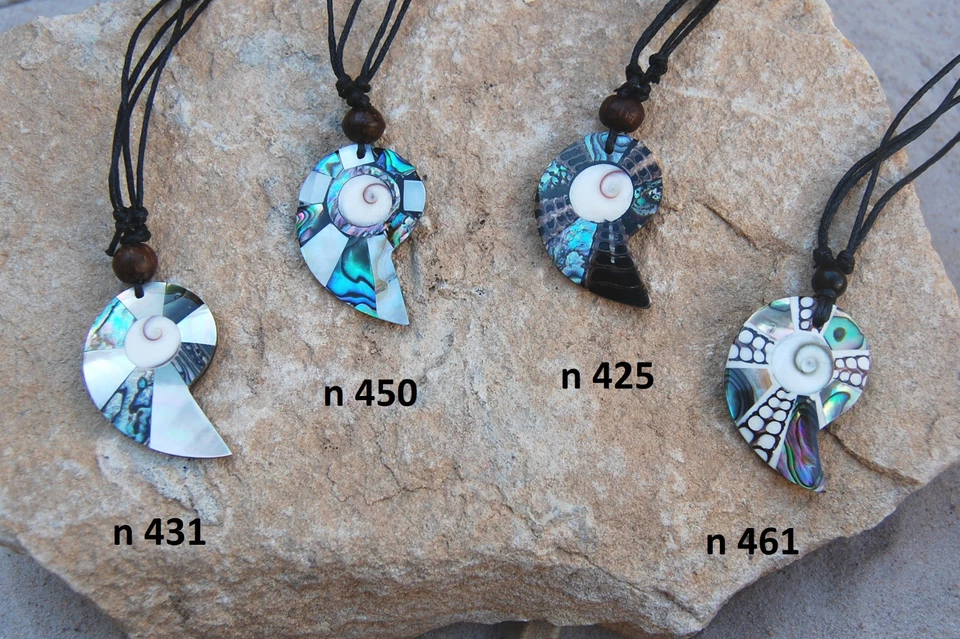 BUANA 5 bis 20 Stück / Großhandel Schmuck Halskette Muschel Nautilus Form Kette ethno