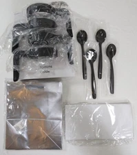 Primula Set of 4 Food Jar Accessory Sets Black Handles Reusable Spoons Gift Bags