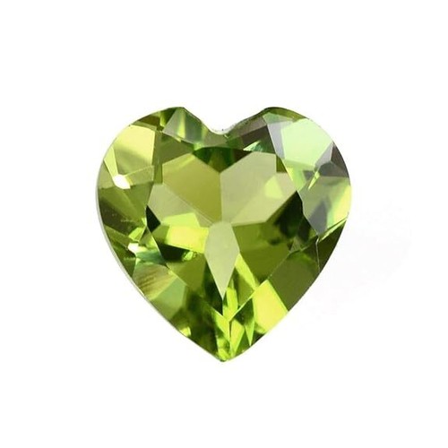 Piedra preciosa suelta facetada de peridoto natural AAA corte corazón para hacer todo tipo de joyas - Imagen 5 de 16