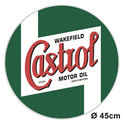 Gross CASTROL WAKEFIELD MOTOR OIL Aufkleber Sticker JDM Old School OEM 45cm rund