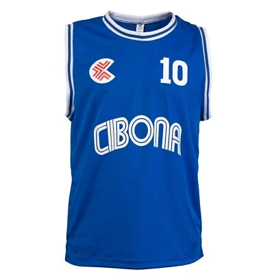 Retro Dražen Petrović KK Cibona Zagreb Basketball Trikot Weste Blau 10 - Bild 1 von 3
