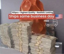 FAKE BANK GAMES PLAY KIDS Allowance PAPER 100 PCS 100 BILLS $$$ PARTY USA Ship