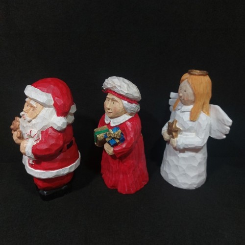 Statue Vintage Natale Babbo Natale Mrs Claus Holiday Bazaar Collezione Look Intagliato - Foto 2 di 16