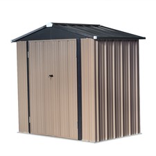 Outdoor Storage Metal Garden Shed 6 X 8ft Gabled Roof Yard Tool Box Lockable