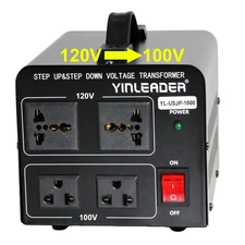 1000W US 120V to 100V JP Japan Voltage Converter Step Down/Up Transformer Ideal 