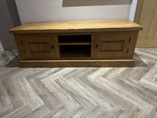 TV Stand Cabinet Storage Unit Solid Oak