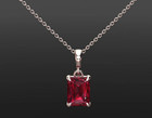 Pink Tourmaline 8x10 mm Gemstone 925 Solid Sterling Silver Jewellery Necklace