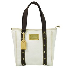 Borsa a tracolla Louis Vuitton Antigua Cabas MM M40036 tela bianca marrone