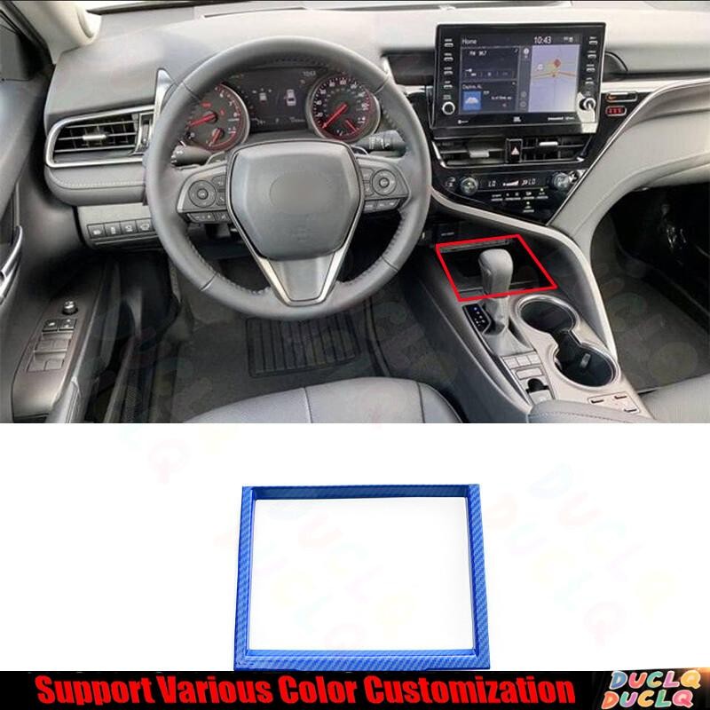 Cigarette Lighter Storage Box Frame For Toyota Camry 2018-2023 Blue Carbon Fiber