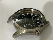 BEAUTIFUL HAMILTON KHAKI LARGE CASED GENTS WATCH CASING ETC.(BLACK DIAL)