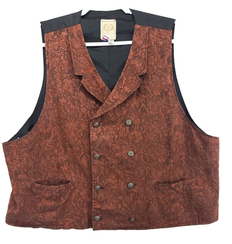 Wah Maker Double Breasted Silk Vest Mens Frontier Clothing XL - product listing photo