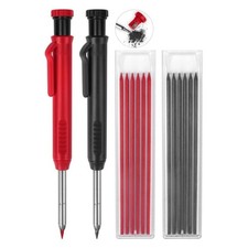 2 Pack Carpenter Pencils Mechanical 1 Count Pack of 2 , Black, Red