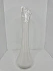 HTF Vintage MCM LE Smith Milk Glass 12 Panel Swung Vase 17.75” Stunning
