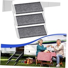 RV Step Covers 3 Pack 22 Inch RV Step Rug with Install Hooks Fit 8 22inch Grey